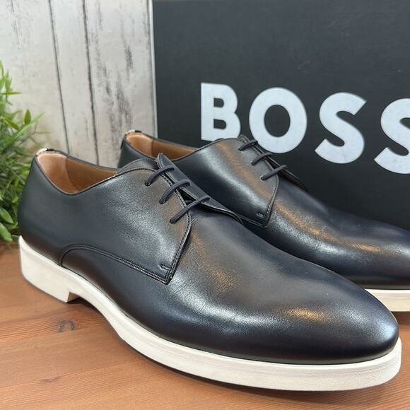 Boss Men's Jerrard Derby Leather Shoes Size 8 - Picture 2 of 10